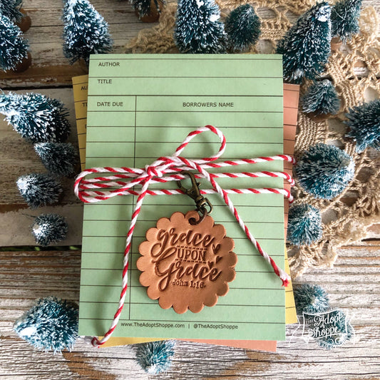 grace upon grace leather charm tag