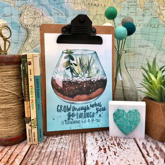 grow through what you go through 5"x7" succulent print