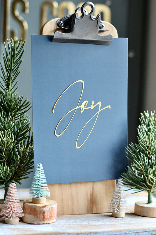 JOY CHRISTMAS gold foil 5"x7" print