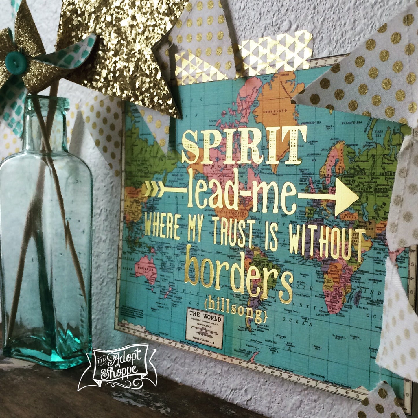 Spirit lead me where my trust is without borders gold foil 5"x7" print