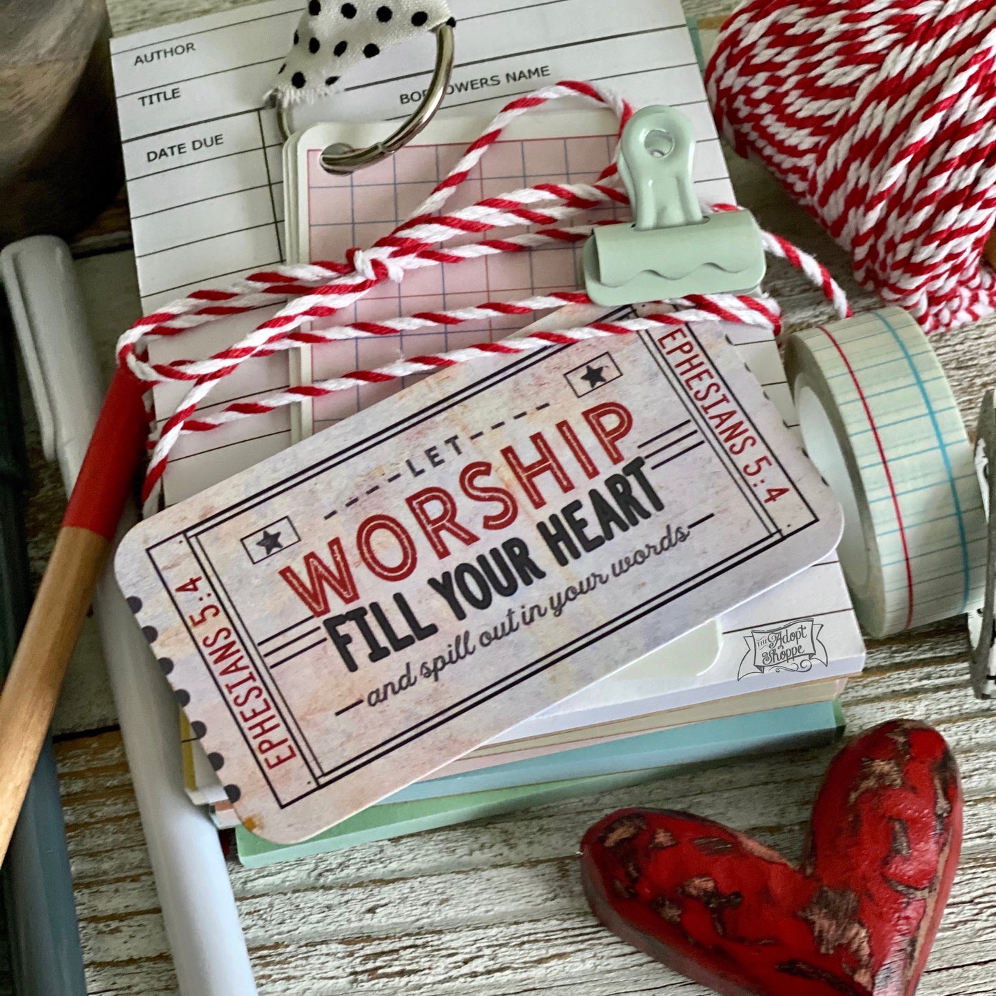 let worship fill your heart red/pink ticket #TheAdoptShoppecard