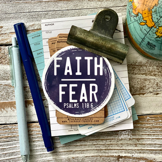 faith over fear NAVY vinyl sticker