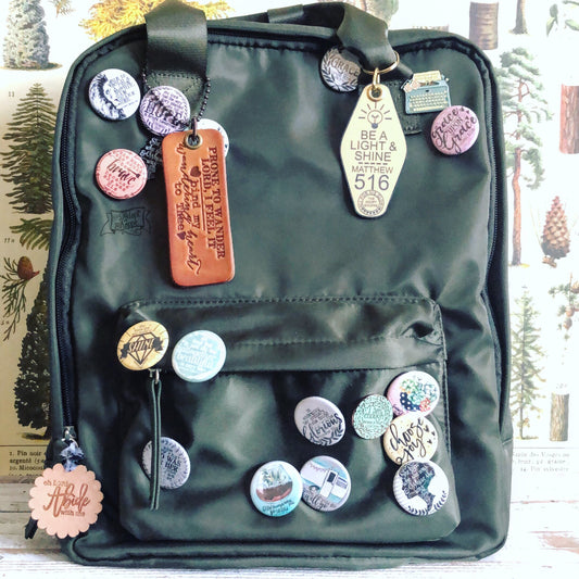 bind my wandering heart to Thee (camel/natural) leather tag