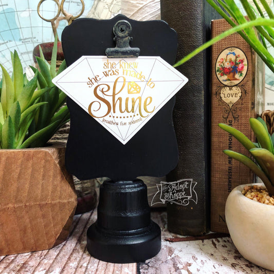 diamond shaped shine gold foil #TheAdoptShoppecard