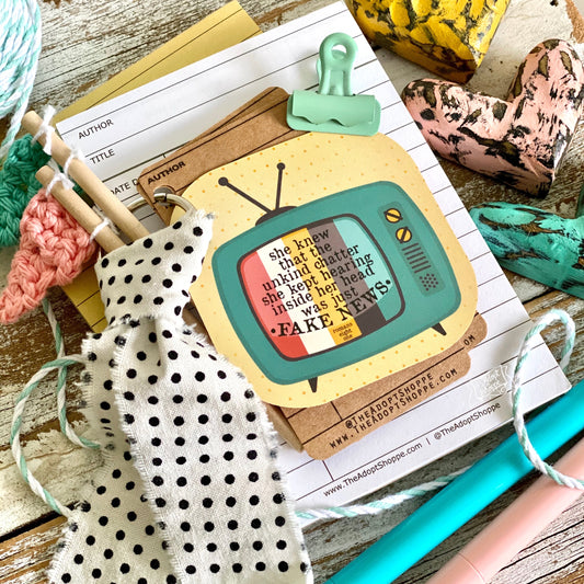 unkind chatter FAKE NEWS vintage television (Romans 8:1) #TheAdoptShoppecard